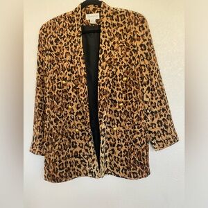 Bloomingdale’s Silk Leopard Print Blazer SIZE 14